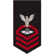 Navy E7 MALE Rating Badge: Air Traffic Control - seaworthy red on blue