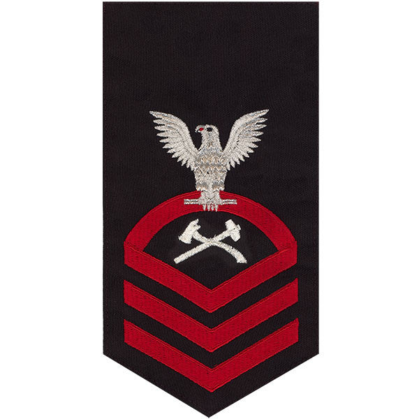 USN E-7 Seaworthy Red on Blue Damage Controlman Rating Badge