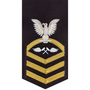 Navy E7 MALE Rating Badge: Aviation Structure Mechanic - vanchief on blue