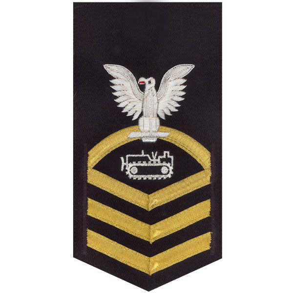 USN E-7 Vanchief on Blue Equipment Operator Rating Badge