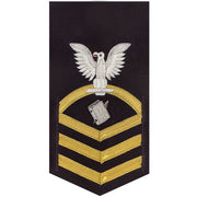 Navy E7 MALE Rating Badge: Personnelman - vanchief on blue