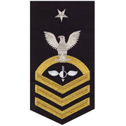 Navy E8 MALE Rating Badge: Aerographer's Mate - seaworthy gold on blue