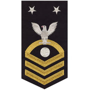 Navy E9 MALE Rating Badge: Electrician's Mate - seaworthy gold on blue