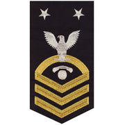 Navy E9 MALE Rating Badge: Interior Communications Electrician - seaworthy gold on blue