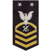Navy E9 MALE Rating Badge: Journalist - vanchief on blue