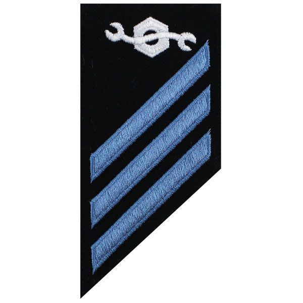 Navy E-3 Combo Rate: Construction Mechanic on blue serge