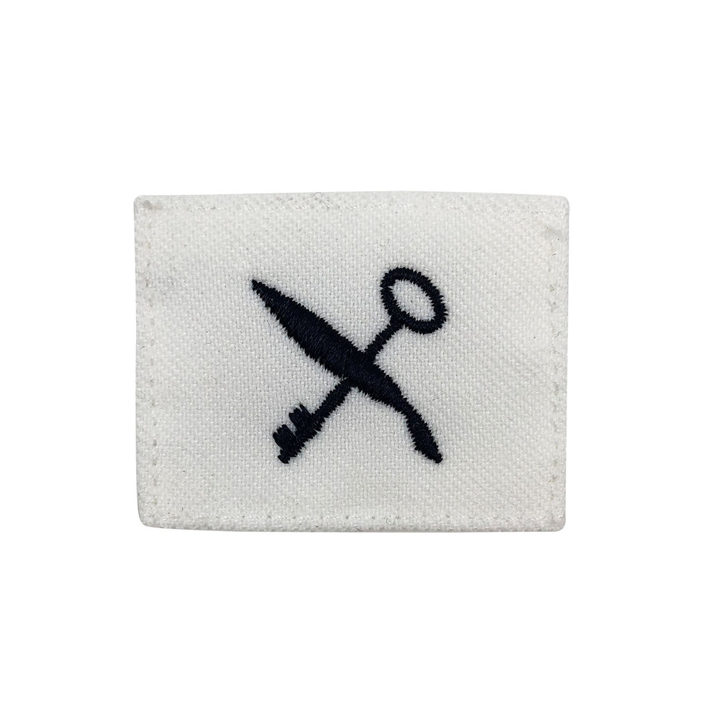 Navy Rating Badge: Striker Mark for RS Retail Services Specialist - white CNT for dress uniforms