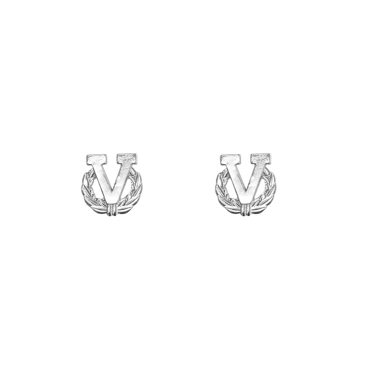 Letter V Attachment with Wreath for Ribbon and Full Size Medal 5/16" - silver