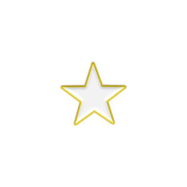 Ribbon Attachment: 3/8" Gold Star with White inlay