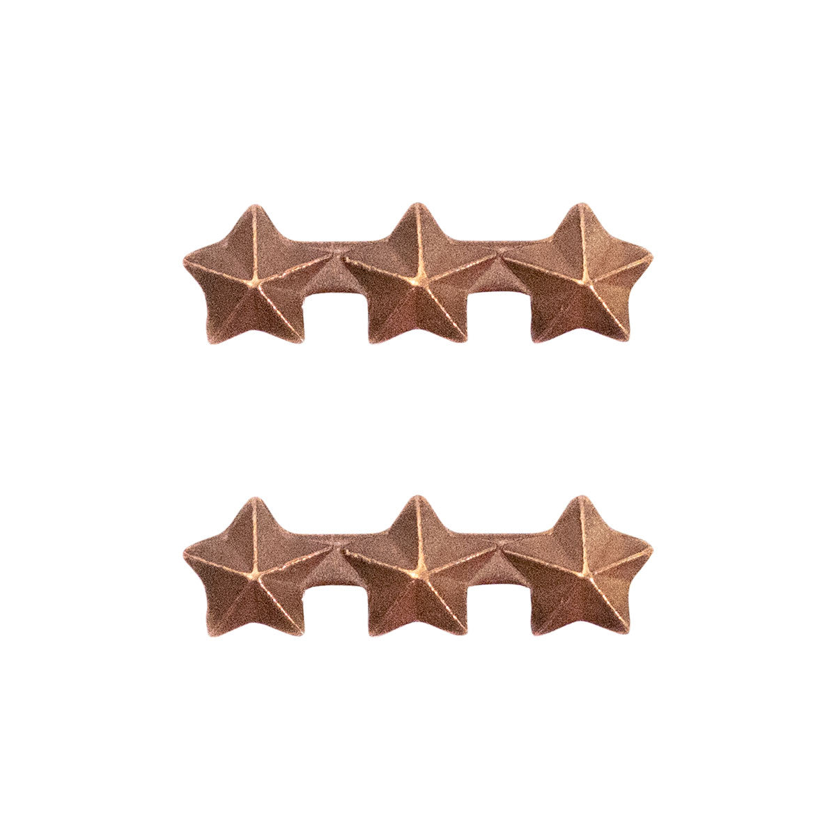 Ribbon Attachments: Three Bronze Stars Mounted on a Bar - bronze