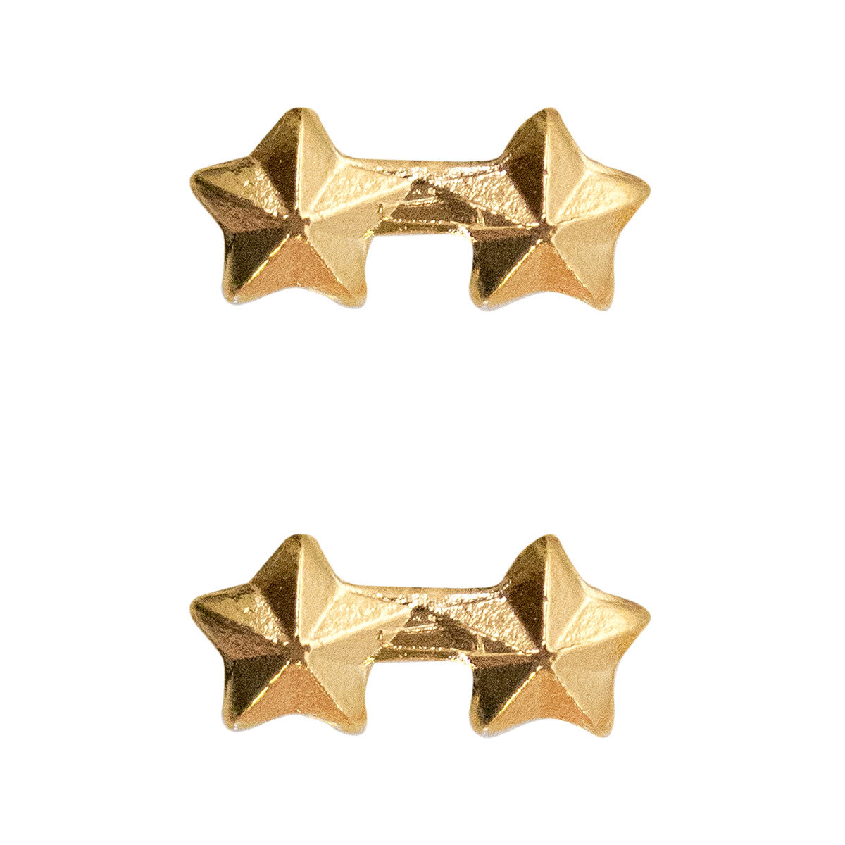 Ribbon Attachments: Two 3/16" Stars Mounted on a Bar - gold