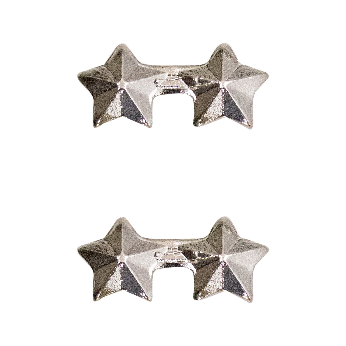 Ribbon Attachments: Two 3/16" Stars Mounted on a Bar - silver