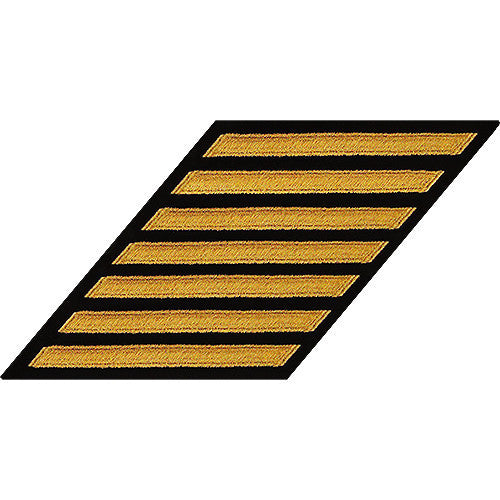 Navy Enlisted Male Hash Marks: Seaworthy Gold on Serge - set of 7