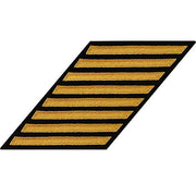Navy Enlisted Male Hash Marks: Seaworthy Gold on Serge - set of 8