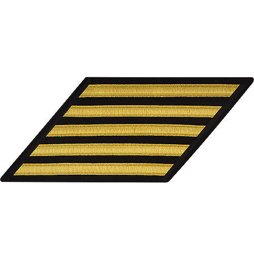 Navy Enlisted Male Hash Marks: Gold Lace on Serge - set of 5