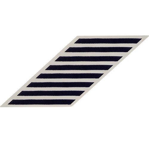 Navy Enlisted Male Hashmarks: Blue embroidered on White CNT - Set of 8