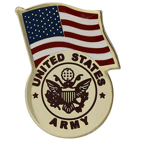 Army Lapel Pin: United States Flag with Army Emblem