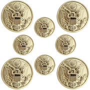 Army Button Set: Eagle Hopper Back with Toggles - 4x36 ligne and 4x25 ligne