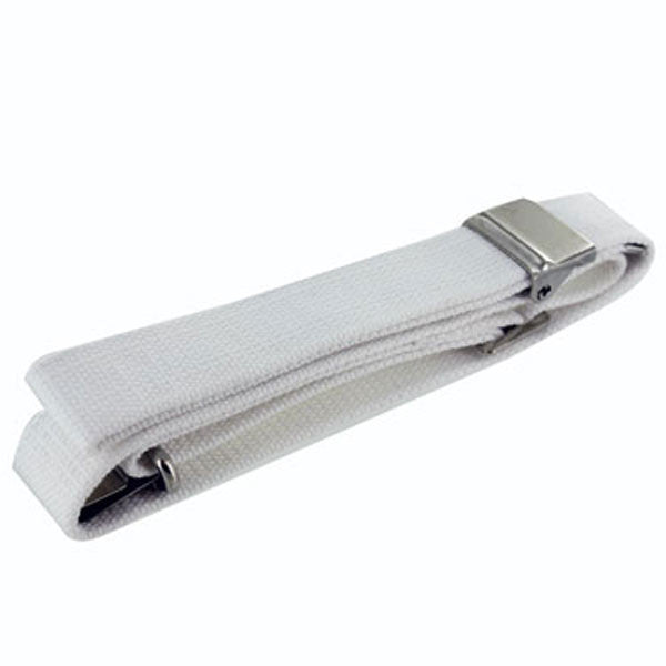 Rifle Sling: white web with nickel hardware