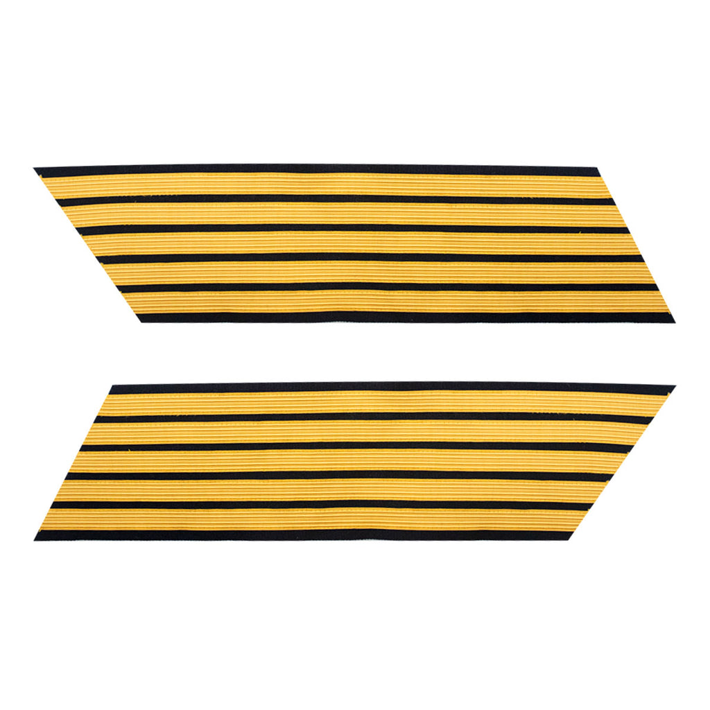 Army Service Stripe: Gold Embroidered on Blue - male, set of 5