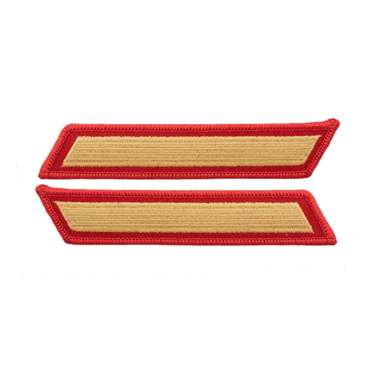 Marine Corps Service Stripe: Male - gold embroidered on red, set of 1