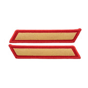 Marine Corps Service Stripe: Male - gold embroidered on red, set of 1