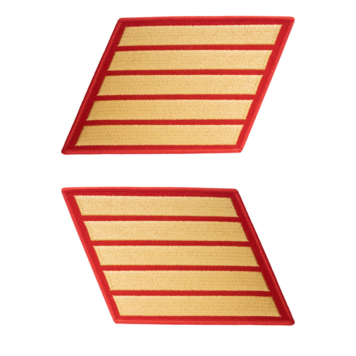 USMC Set of 5 Male Gold Embroidered on Red Service Stripe