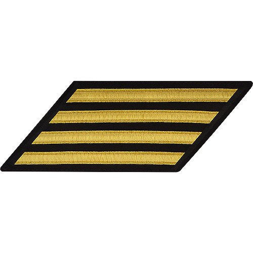 Navy CPO Hash Marks: Gold Lace on Blue - set of 4