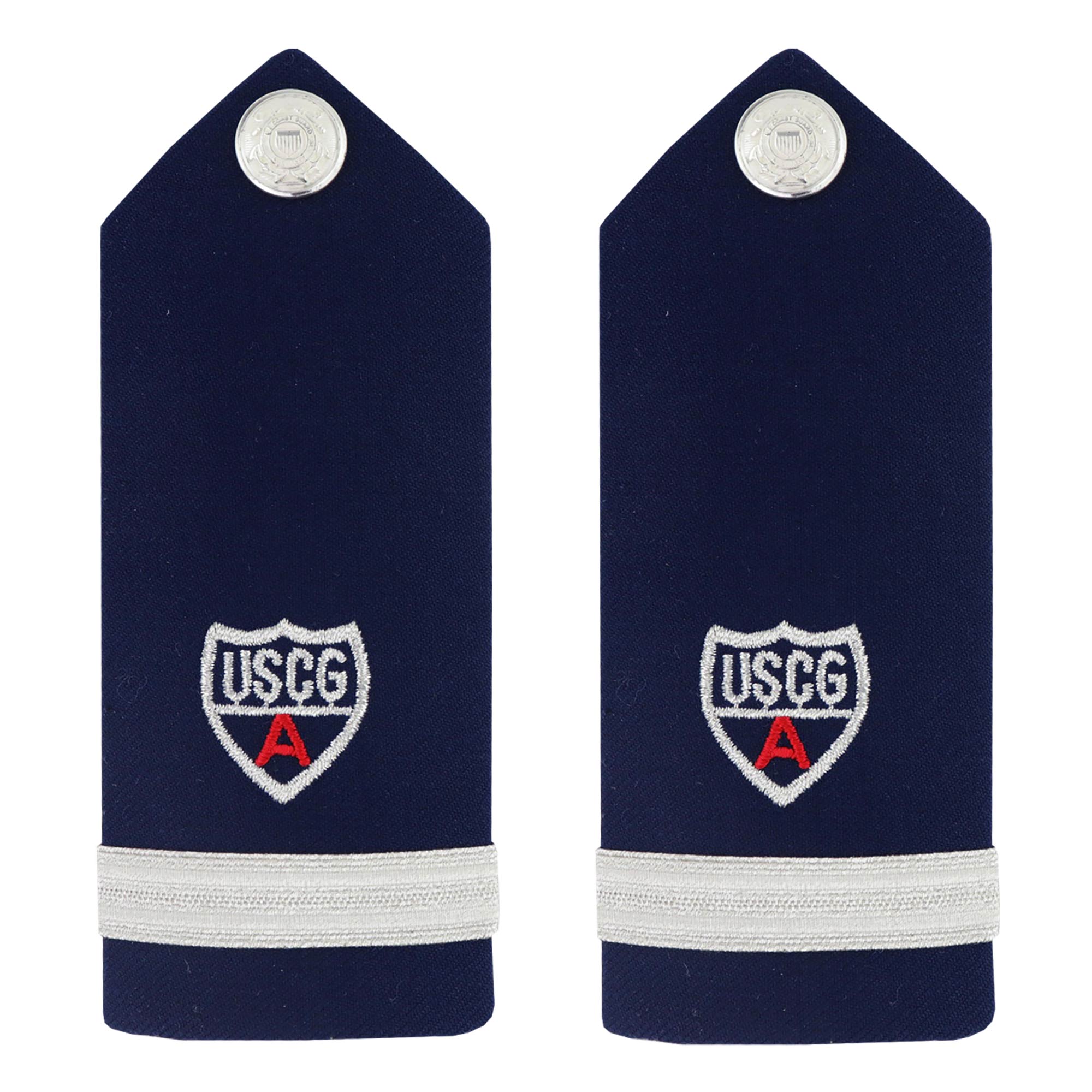 Coast Guard Auxiliary Hard Shoulder Board: FSO (1/2" Stripe & Red A)