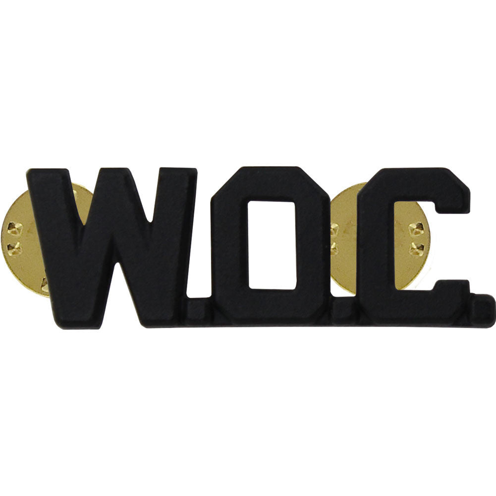 Army Officer Collar Device: Warrant Officer Candidate: WOC - black metal