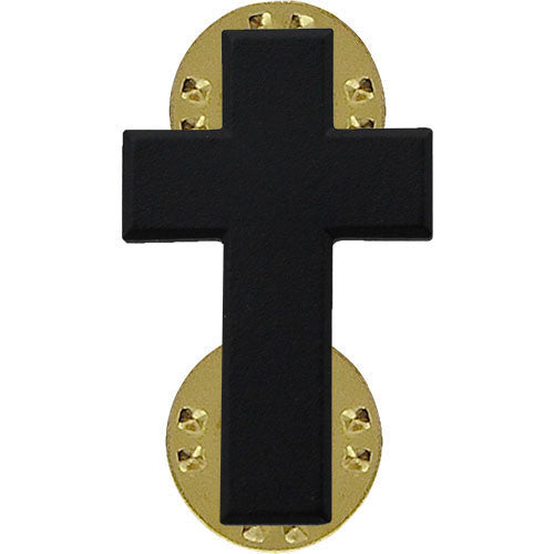 Army Officer Collar Device: Christian Chaplain - black metal