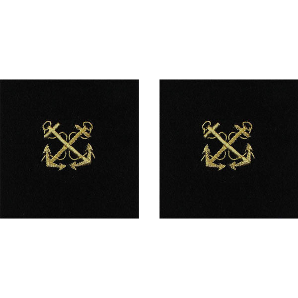 Navy Sleeve Device: Boatswain - synthetic gold embroidered on black