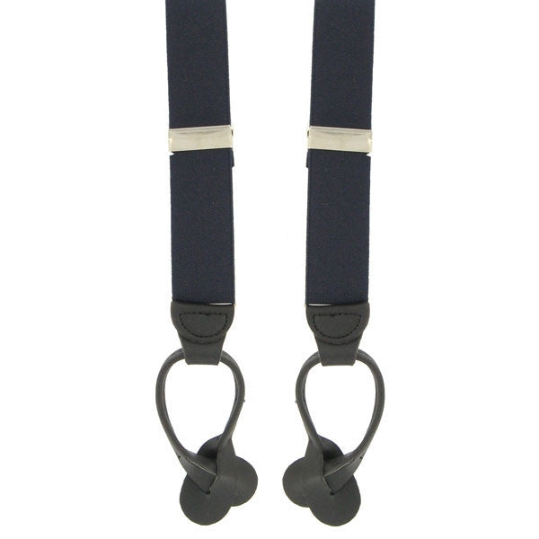 Suspenders - blue with leather ends