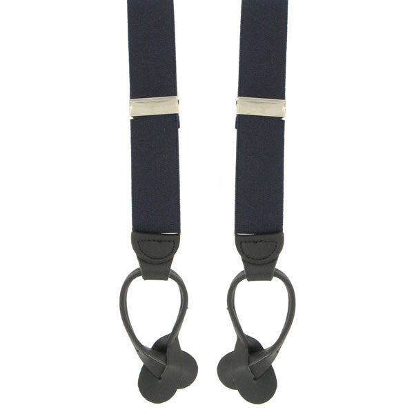 Blue Suspenders with Leather Ends – Vanguard Industries