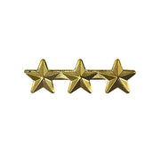NO PRONG Ribbon Attachments: Three Stars Mounted on a Bar - 5/16 inch, gold