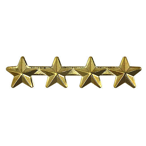 NO PRONG Ribbon Attachments: Four Stars Mounted on a Bar - 5/16 inch stars, gold