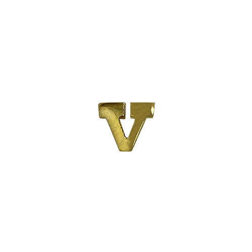 NO PRONG Ribbon Attachments: Letter V - satin gold