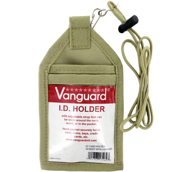Identification Card Holder: Cloth with Lanyard - Desert