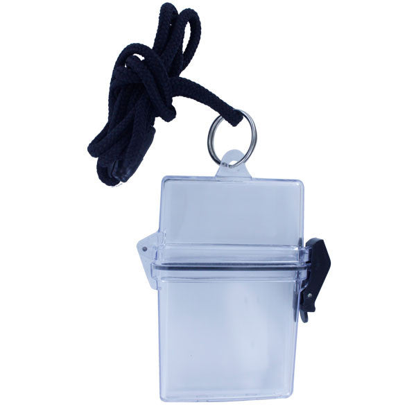 Clear Waterproof Identification Card Holder with Black Lanyard Clear Waterproof Identification Card Holder with Black Lanyard