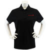 Ladies Black Performance Polo Shirt Embroidered with Red Young Marines Swoosh