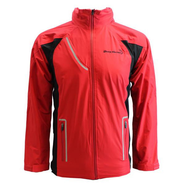 Young Marines Men's Red Waterproof Jacket with Rollaway Hood