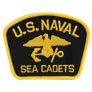 USNSCC - Naval Sea Cadets Gold on Black for Blue Digital Embroidered Cap Device