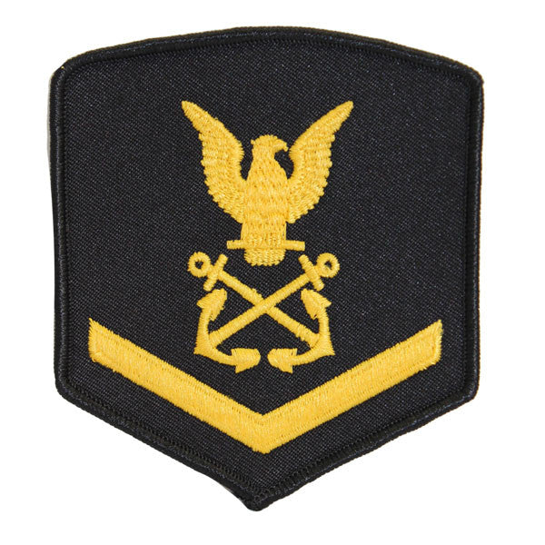 USNSCC - PO3 with (1 Stripe) Sea Cadet Rating Badge Male (Gold on Black)