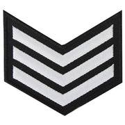 NLCC - E-3 (3 Stripes) NLCC Cadet Rating Badge Male (White on Black)
