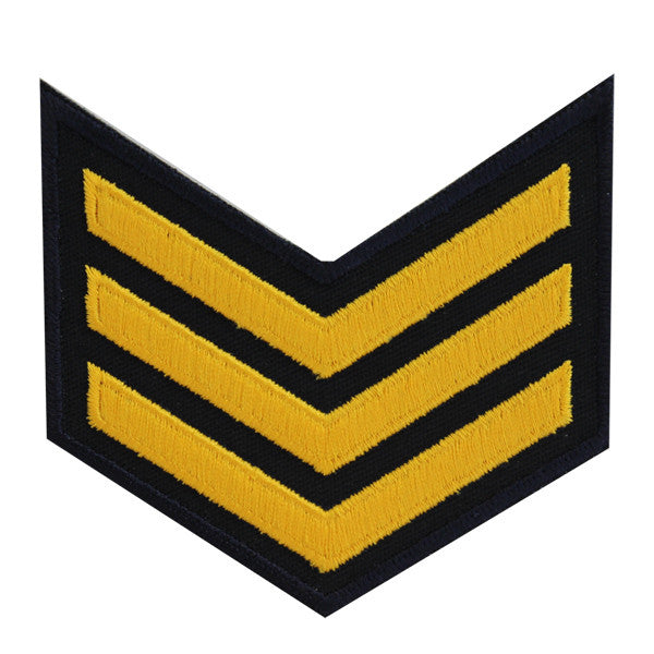 USNSCC - E-3 (3 Stripes) Sea Cadet Rating Badge Female (Gold on Black)