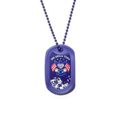 Military Brat Achievement Dog Tag Purple: We Serve Too - with Silencer and Chain