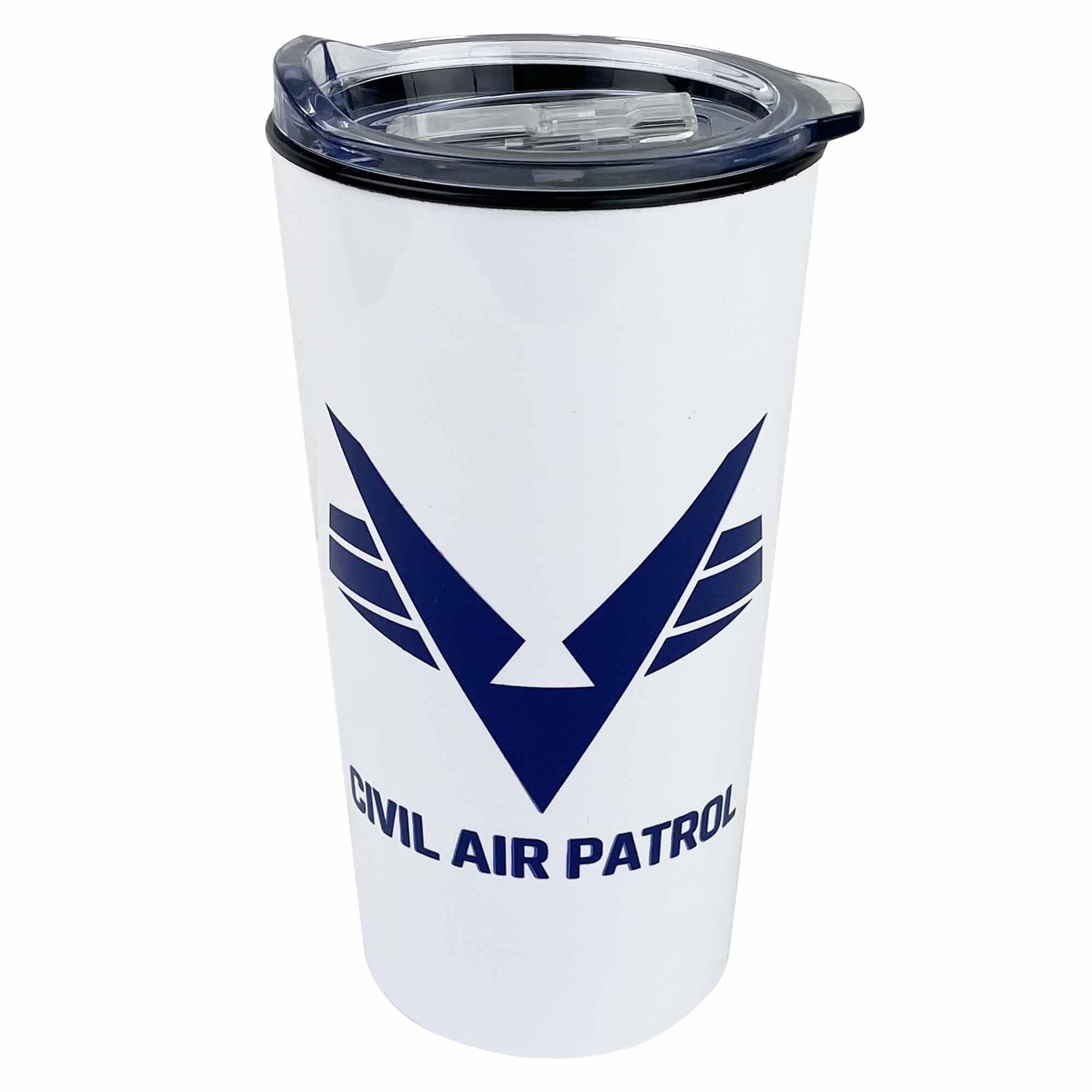 Civil Air Patrol: White 18 oz Tumbler with Flying V