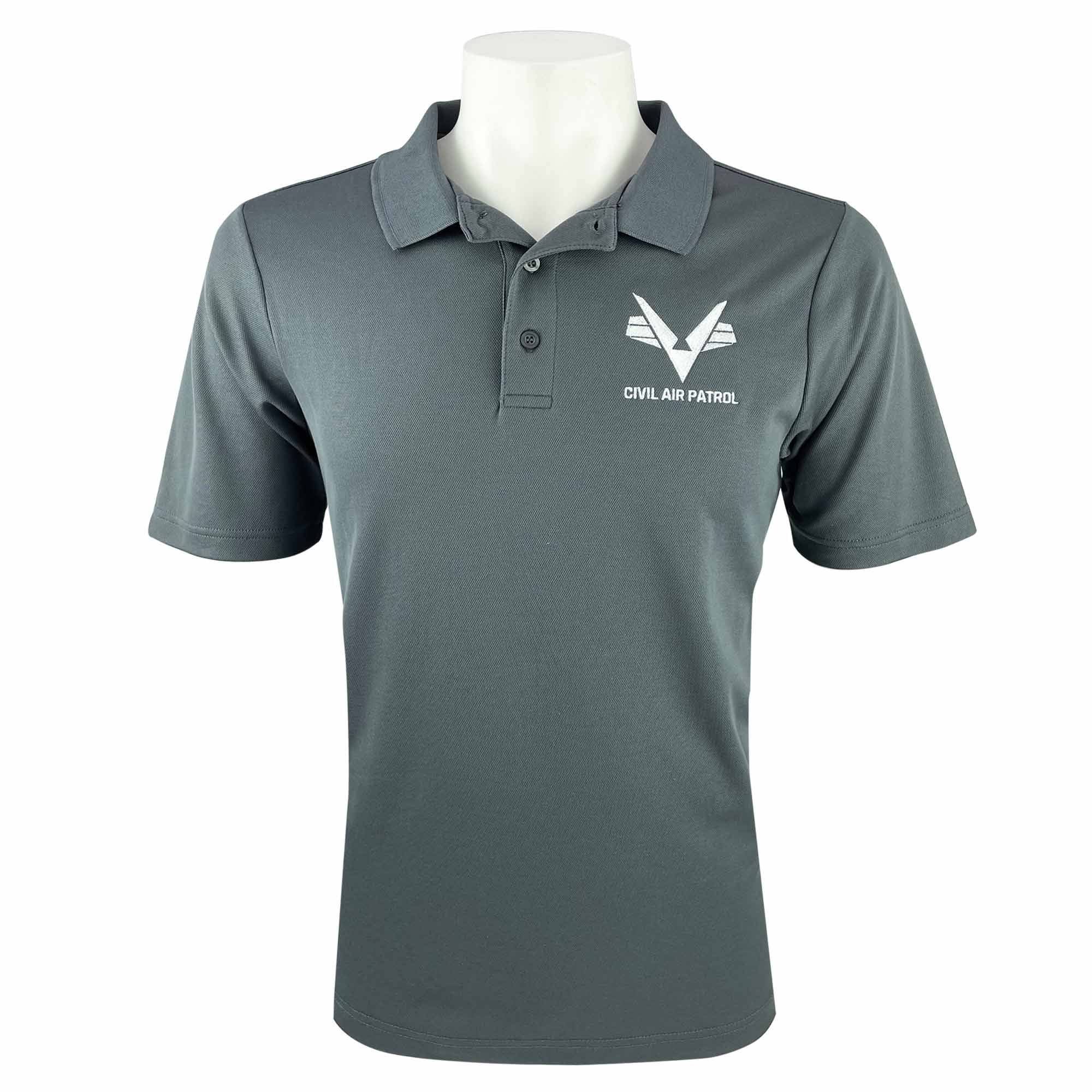 Civil Air Patrol Leisure Polo: With Flying V Logo (Graphite)