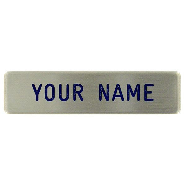 CAP Metal Name Plate: Single Line - silver brushed