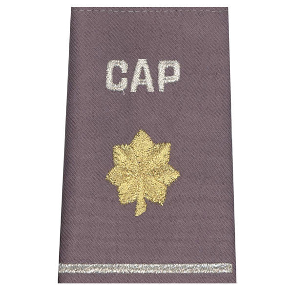 Civil Air Patrol Grey Epaulets: Major - hook and loop - unisex